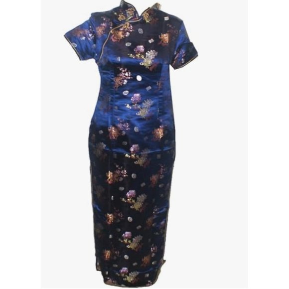 New Fitted Cheongsam Style Dress Size 36 - Picture 1 of 9